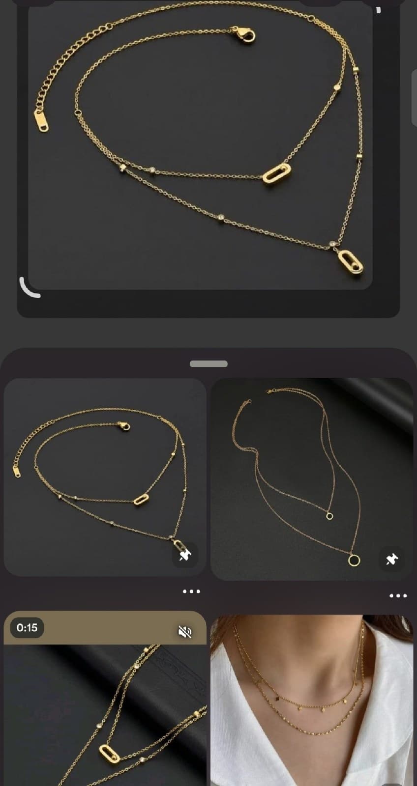 Gold-tone layered chain necklace