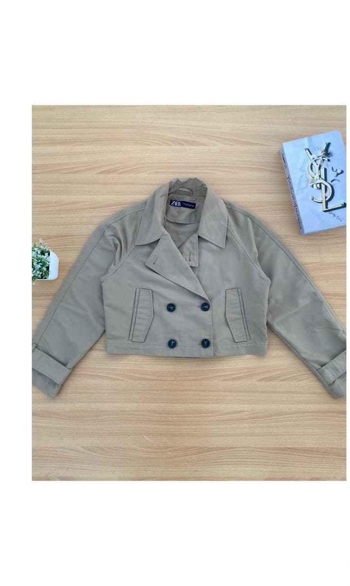 Grey Cropped Utility Jacket